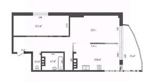 2-к квартира, сданный дом, 61м2, 16/18 этаж