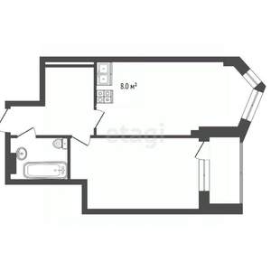 2-к квартира, вторичка, 50м2, 2/22 этаж