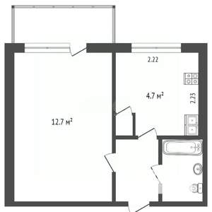 1-к квартира, вторичка, 24м2, 7/9 этаж