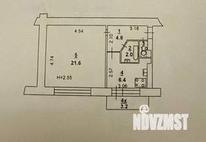1-к квартира, вторичка, 36м2, 2/9 этаж