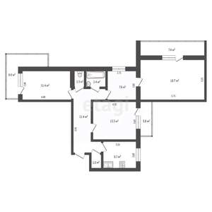 4-к квартира, вторичка, 87м2, 4/9 этаж