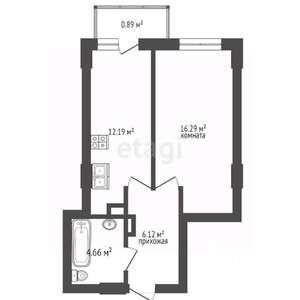 1-к квартира, вторичка, 39м2, 9/25 этаж