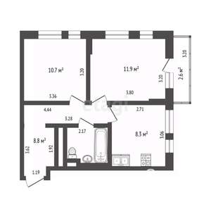 2-к квартира, вторичка, 44м2, 18/18 этаж