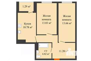 2-к квартира, вторичка, 56м2, 13/21 этаж