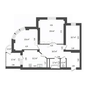 3-к квартира, вторичка, 74м2, 11/16 этаж