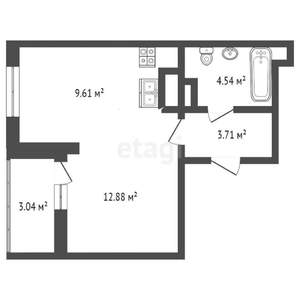 1-к квартира, вторичка, 35м2, 3/21 этаж