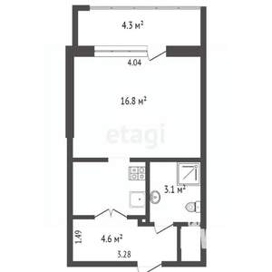 Студия квартира, вторичка, 25м2, 9/18 этаж