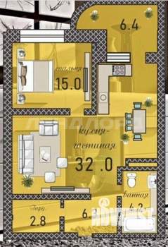 2-к квартира, вторичка, 59м2, 7/18 этаж