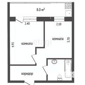 2-к квартира, вторичка, 35м2, 2/6 этаж