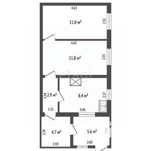 2-к квартира, вторичка, 45м2, 1/2 этаж