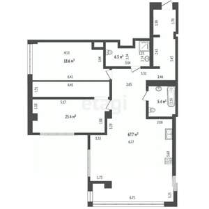 3-к квартира, вторичка, 130м2, 16/22 этаж