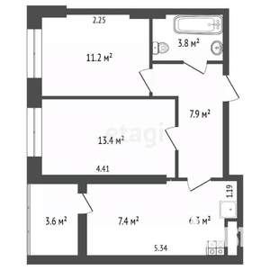 2-к квартира, вторичка, 52м2, 20/24 этаж