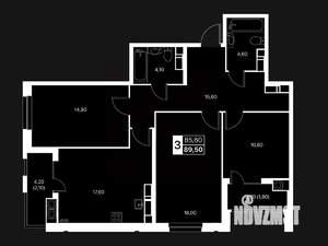 3-к квартира, вторичка, 90м2, 13/20 этаж