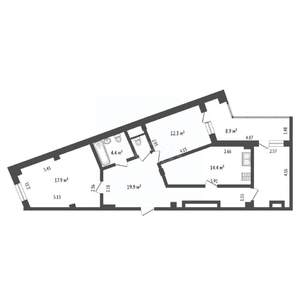 3-к квартира, вторичка, 81м2, 8/14 этаж