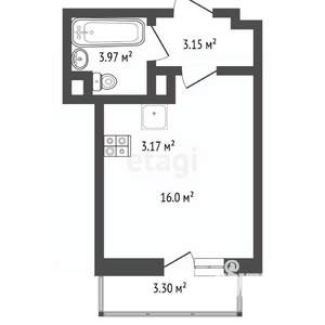 Студия квартира, вторичка, 30м2, 9/14 этаж