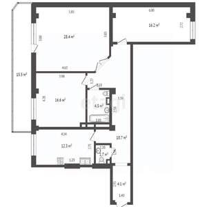 3-к квартира, вторичка, 85м2, 8/19 этаж
